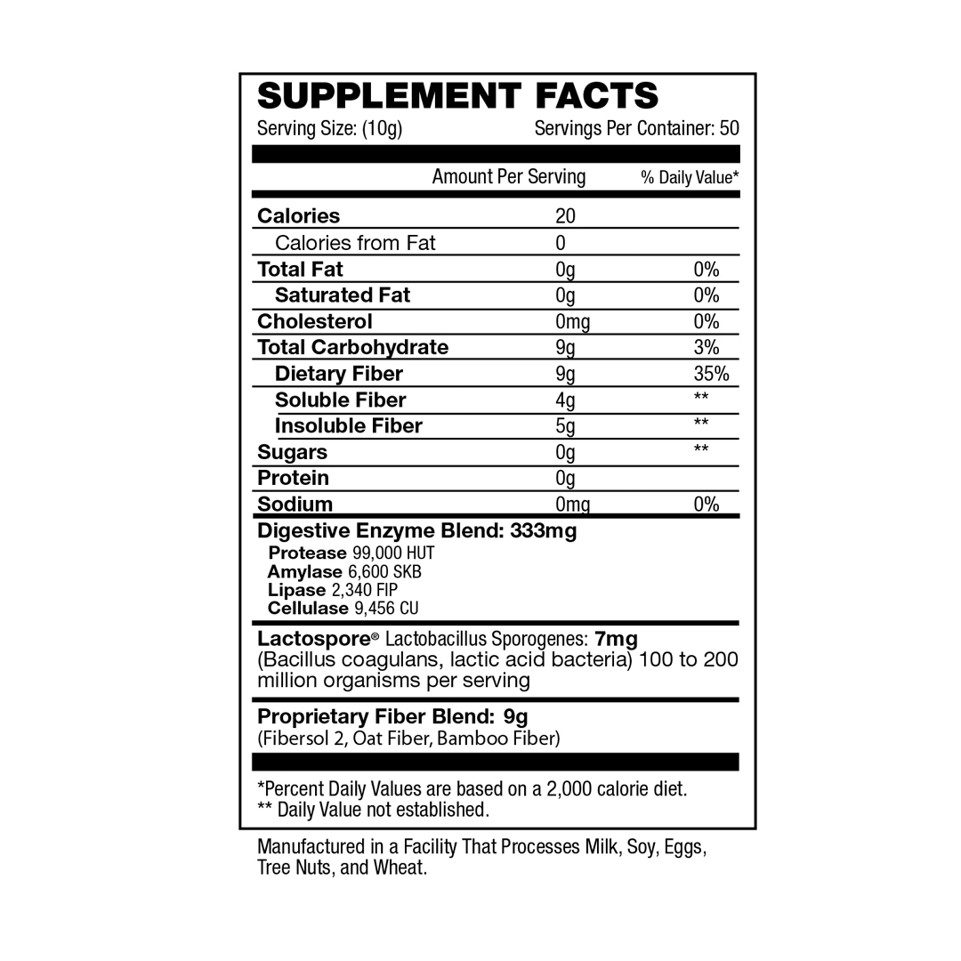 Myogenix - ProEnzyme + Fiber - 50 Servings Unflavored